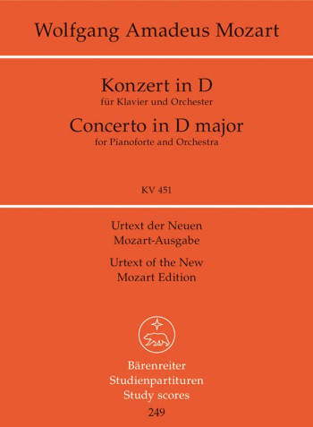 Concerto for Piano No.16 in D (K.451) (Urtext) Study score (Barenreiter)