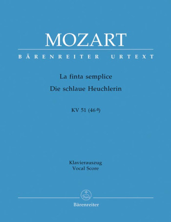La Finta semplice (complete opera) (It) (K.51) (K.46a) (Urtext). : Vocal Score: (Barenreiter)