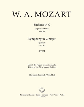 Symphony No.41 in C (K.551) (Jupiter) (Urtext). : Wind set: (Barenreiter)