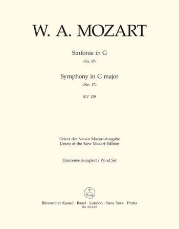 Symphony No.17 in G (K.129) (Urtext). : Wind set: (Barenreiter)