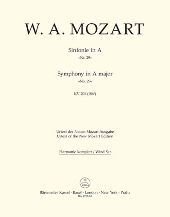 Symphony No.29 in A (K.201) (K.186a) (Urtext). : Wind set: (Barenreiter)
