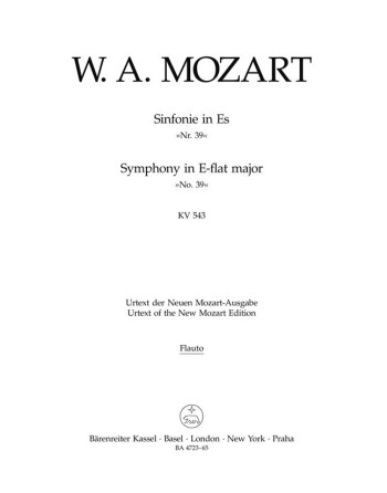 Symphony No.39 in E-flat  (K.543) (Urtext). : Wind set: (Barenreiter)
