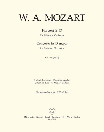 Concerto for Flute No.2 in D (K.314) (K.285d) (Urtext). : Wind set: (Barenreiter)
