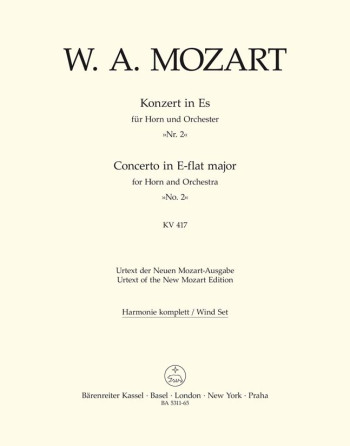 Concerto for Horn No.2 in E-flat (K.417) (Urtext). : Wind set: (Barenreiter)