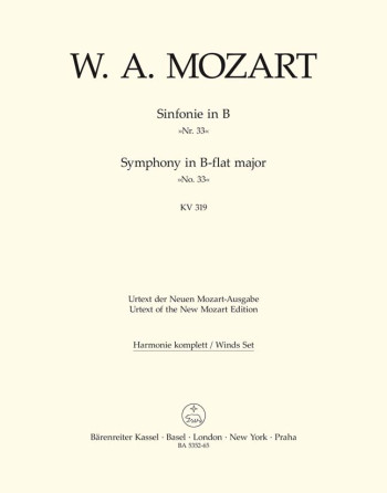 Symphony No.33 in B-flat  (K.319) (Urtext). : Wind set: (Barenreiter)