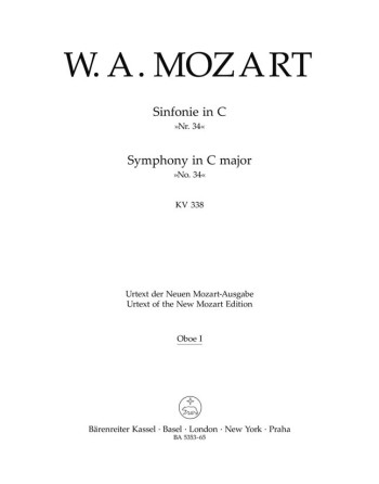 Symphony No.34 in C (K.338) (Urtext). : Wind set: (Barenreiter)