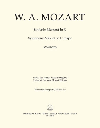 Symphony Minuett in C (K.409) (Urtext). : Wind set: (Barenreiter)