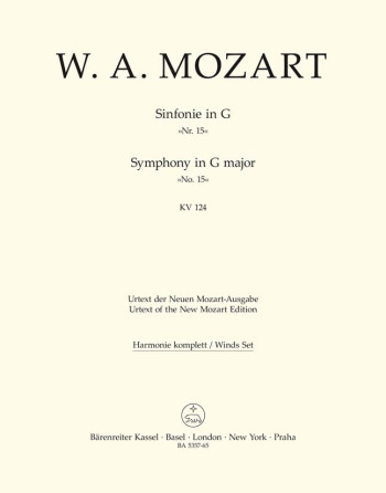 Symphony No.15 in G (K.124) (Urtext). : Wind set: (Barenreiter)