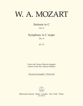 Symphony No. 9 in C (K.73) (Urtext). : Wind set: (Barenreiter)