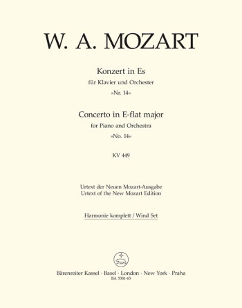 Concerto for Piano No.14 in E-flat (K.449) (Urtext). : Wind set: (Barenreiter)