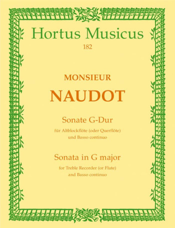 Sonata in G, Op.9/ 5. : Treble Recorder & Piano: (Barenreiter)