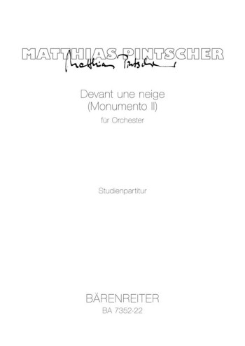 Devant une neige (Monumento II) (1993). : Study score: (Barenreiter)