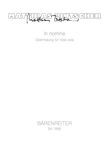 in nomine (1999). : Viola: (Barenreiter)