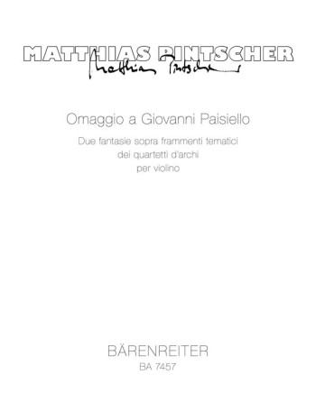 Omaggio a Giovanni Paisielli.  Two fantasies on thematic  fragments from the 3rd and 9th string quar
