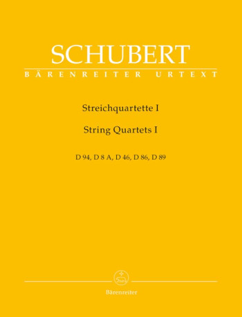 String Quartets, Vol. 1, (D.94, 8A, 46, 86,.89) (Urtext). : String Quartet: (Barenreiter)