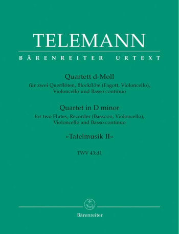 Quartet in D minor (Tafelmusik 1733, II/2) (TWV 43: d1) (Urtext). : Mixed Ensemble: (Barenreiter)