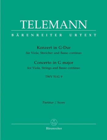 Concerto for Viola in G (TWV 51: G9) (Urtext). : Large Score Paperback: (Barenreiter)