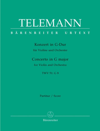 Concerto for Violin in G (TWV 51: G8) (Urtext). : Large Score Paperback: (Barenreiter)