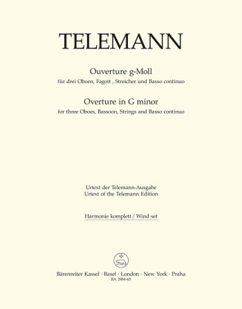 Overture in G minor (TWV 55: g4) (Urtext). : Wind set: (Barenreiter)