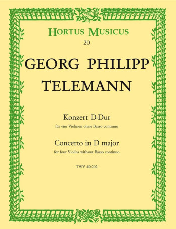 Concerto for Four Violins in D (TWV 40: 202). : 4 Violins: (Barenreiter)