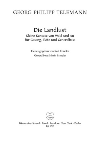 Kleine Kantate von Wald und Au (G). : Voice: (Barenreiter)