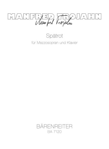 Spaetrot. 4 Songs on von Guenderode Poems (1987) (G). : Voice: (Barenreiter)