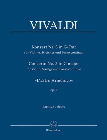 Concerto for Violin in G (RV310, F.I:173, Op.3/3). (L'Estro Armonico).: Large Score Paperback: (Bare