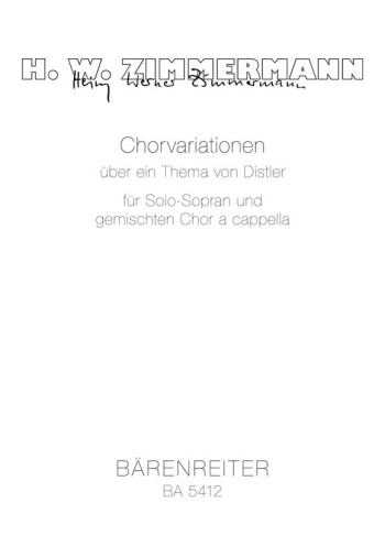 Choral Variations on a Theme by Distler. : Choral: (Barenreiter)
