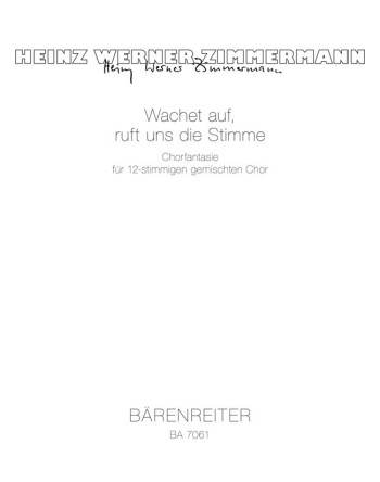 Wachet auf, ruft uns die Stimme. Choral fantasy (1979) (G). : Choral: (Barenreiter)