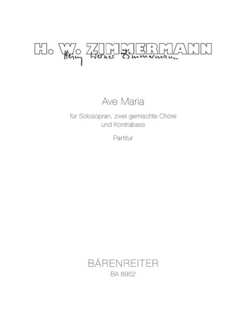 Ave Maria (G). : Choral: (Barenreiter)