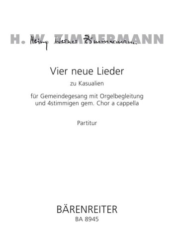 Neue Lieder zu Kasualien (4). : SATB: (Barenreiter)