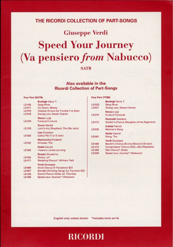 Speed Your Journey: Vocal Ssatb (Ricordi)