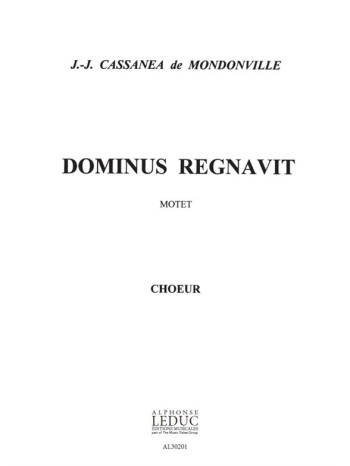 Dominus Regnavit For Choir SATB (Leduc)