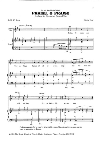 How: Praise O Praise: Vocal Score SATB (RSCM)