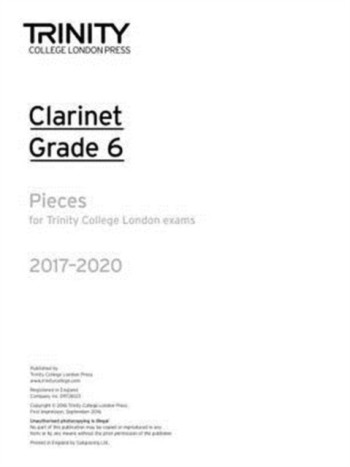 Trinity College London Clarinet Exam Pieces Grade 6 2017–2022 (Part Only)