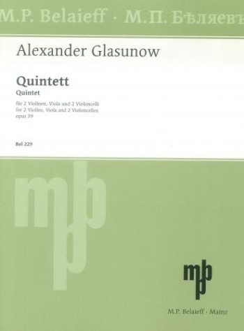 Quintet A Major Op. 39: Set Of Parts (Belaieff)