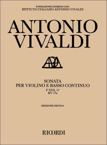 Sonata In E Minor: FXIII No. 57 Rv17A: Violin Basso Continuo & Piano (Ricordi)