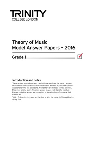 Trinity College London Theory Model Answers Paper (2016) Grade 1