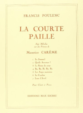 La Courte Paille Medium Voice And Piano (Eschig)