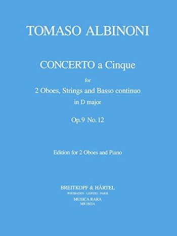 Oboe Concerto Op.9/12: 2 Oboes & Piano (Breitkopf)