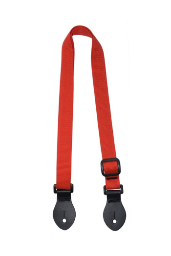 Ukulele Strap Nylon Webbing LG 1" Red - Button End