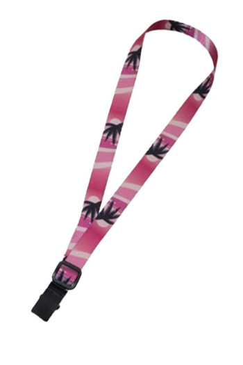 Ukulele Strap Nylon Webbing LG 1" Hawaiian Pink - Sling/Hook