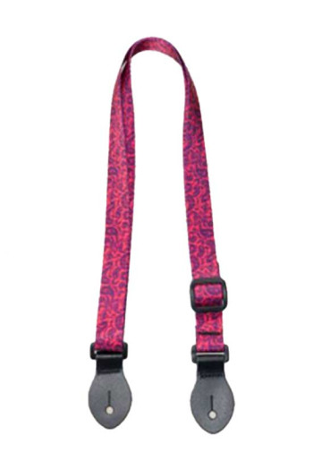 Ukulele Strap Nylon Webbing LG 1" Paisley - Button End