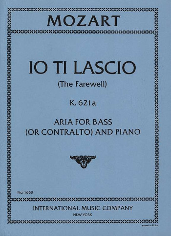 Io Ti Lascio: The Farewell: Aria For Bass Voice: Vocal & Piano (International)