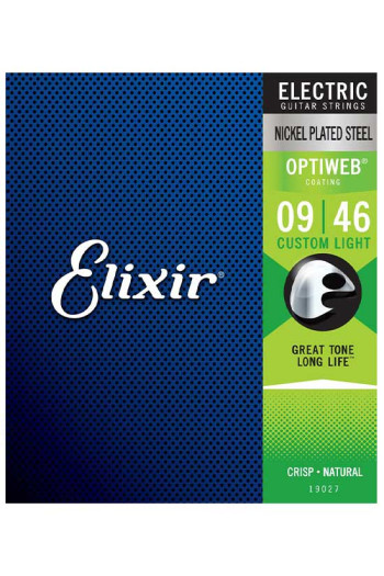 Elixir Optiweb Nickel Plated Custom Light 09-46