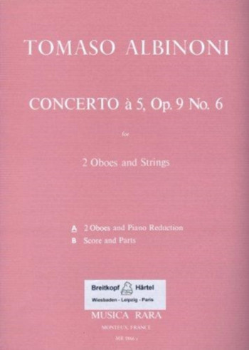 Oboe Concerto Op.9/6  2 Oboes & Strings (Breitkopf)