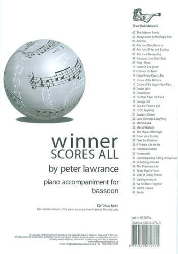 Winner Scores All: Bassoon Piano Accompaniment (Lawrance)