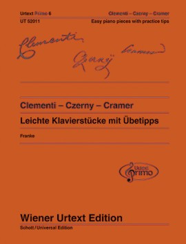 Easy Piano Pieces With Practising Tips - Clementi/Czerny/Cramer Urtext Primo  (Wiener Urte