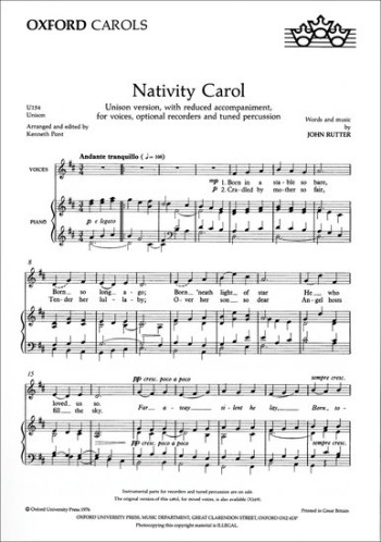 Nativity Carol Vocal Unison (OUP)