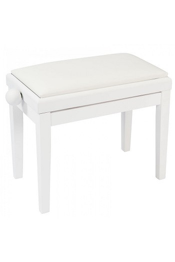 Kinsman KPB03WH White Piano Stool / Bench - Adjustable